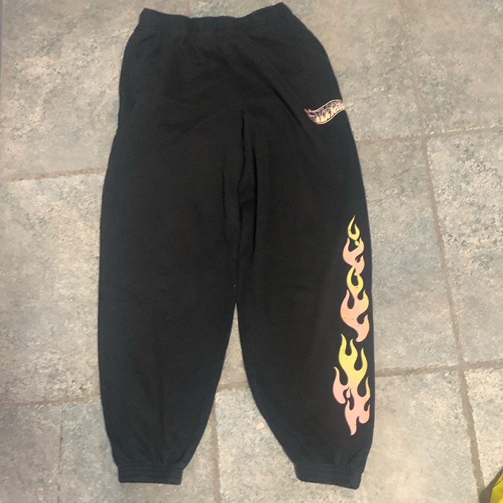 Super Cool Hot Wheels Sweatpants w/neon racing stripe SZ Medium 🔥